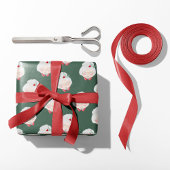 Papier Cadeau Sage Mrs. Claus Faces Christmas Wrapping Paper