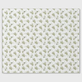 Papier Cadeau Sage Olives Sans Temps Chic Aquarelle (Plat)