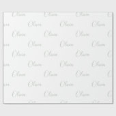Papier Cadeau Sage personnalisé Green Girly Nom élégant (Plat)