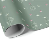 Papier Cadeau Sage & Plum arbres Festive Noël Cadeau (Coin rond)