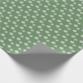 Papier Cadeau Sage rustique Pneus verts et blancs (Coin)