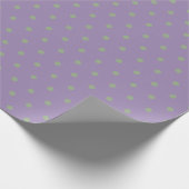 Papier Cadeau Sage Vert Couleur Simple Pois tendance violet (Coin)