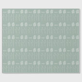 Papier Cadeau Sage Vert minimaliste Courlis Floral (Plat)