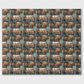 Papier Cadeau Sage vert multi photo Noël moderne minimal (Plat)