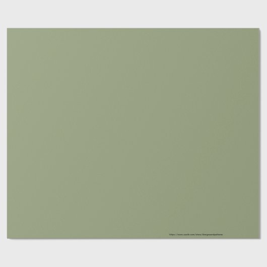 Papier Cadeau Sage Vert Neutre Élégant Couleur Solide (Plat)