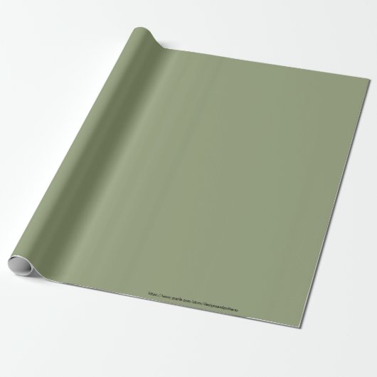 Papier Cadeau Sage Vert Neutre Élégant Couleur Solide (Déroulé)
