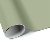 Papier Cadeau Sage Vert Neutre Élégant Couleur Solide (Coin rond)
