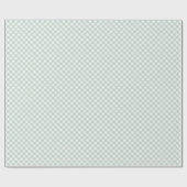 Papier Cadeau Sage vert plaid pastel simple en vichy chèques (Plat)