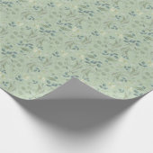 Papier Cadeau Sage Vert verdure feuillus Eucalyptus Mariage (Coin)