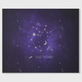 Papier Cadeau Sagittaire pourpre zodiaque | Horoscope astrologiq (Plat)