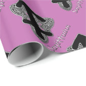 Papier Cadeau Sagittarius signe de naissance noeud celtique papi (Coin rond)