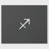 Papier Cadeau Sagittarius signe Zodiac Noir en fibre de carbone (Plat)