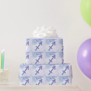 Papier Cadeau Sagittarius Symbole personnalisé violet heureux an