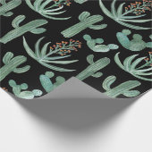 Papier Cadeau Saguaro Cactus Désert Aloe Plantes noir (Coin)