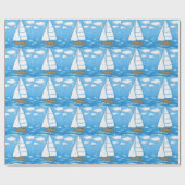 Papier Cadeau Sailboat Wrapping Paper (Plat)
