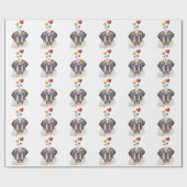 Papier Cadeau Saint Bernard Chien avec Coeurs Saint-Bernard Sain (Plat)