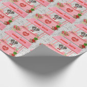 Papier Cadeau Saint Bernard Chien Saint Valentin Booth de baiser (Coin)