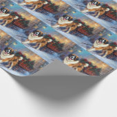 Papier Cadeau Saint Bernard Christmas Festive (Coin)
