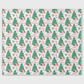 Papier Cadeau Saint Bernard Dog Motif de Noël (Plat)