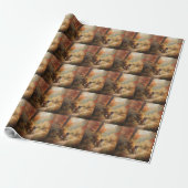 Papier Cadeau Saint Bernard en automne Feuilles Automne automne  (Déroulé)