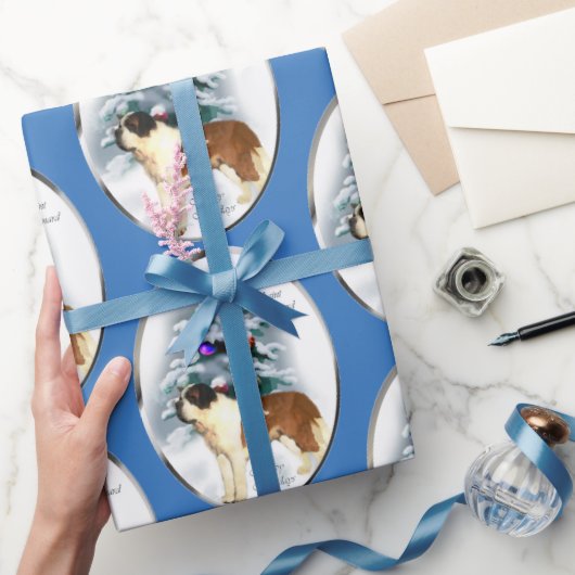 Papier Cadeau Saint Bernard Noël (Cadeaux)