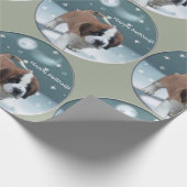 Papier Cadeau Saint Bernard Puppy Noël (Coin)