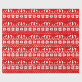 Papier Cadeau Saint Bernards Noël Motif de Noël Rouge Noël (Plat)