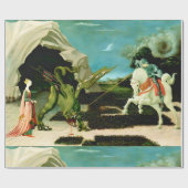 Papier Cadeau Saint-Georges médiéval et le Dragon (Plat)