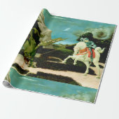 Papier Cadeau Saint-Georges médiéval et le Dragon (Déroulé)