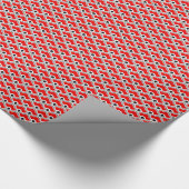 Papier Cadeau Saint-Jacques chinoises, rouge, gris, noir et blan (Coin)