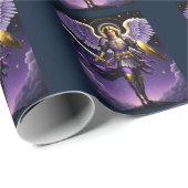 Papier Cadeau Saint Michel de l'Archange catholique romain (Coin rond)