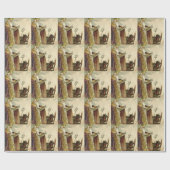 Papier Cadeau Saint Nicolas Krampus Prêtre de la fourche (Plat)