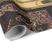 Papier Cadeau Saint Nicolas Victorian de Noël vertical (Coin rond)