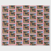 Papier Cadeau Saint Nicolas Vintage rouge et blanc (Plat)