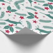 Papier Cadeau Saint Noël et motif de cerfs (Coin)