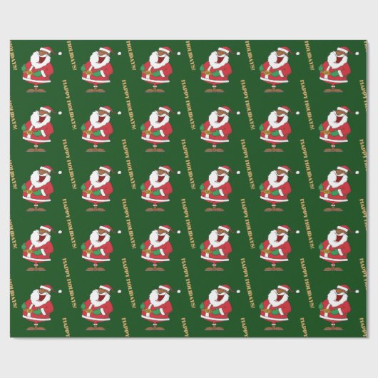 Papier Cadeau Saint noir gai Nicholas 2 (Plat)