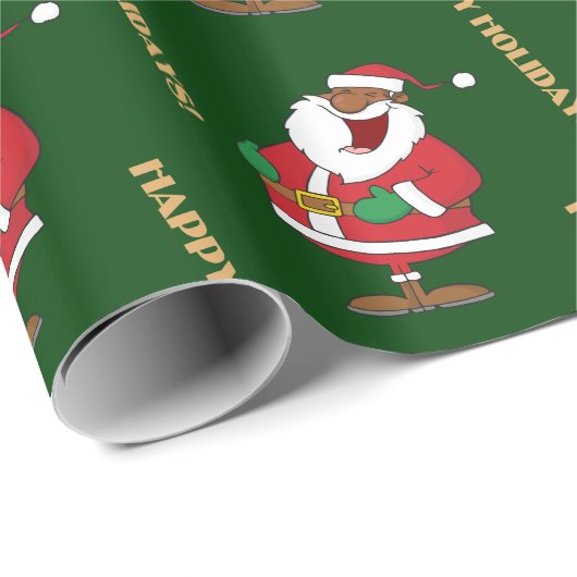 Papier Cadeau Saint noir gai Nicholas 2 (Coin rond)