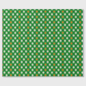 Papier Cadeau Saint-Patrick irlandais coloré argyle (Plat)