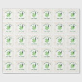 Papier Cadeau Saint Patrick’s Day Leprechaun & Shamrock avec or (Plat)