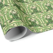Papier Cadeau Saint Patrick vintage cool (Coin rond)