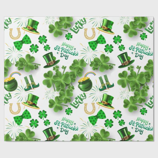 Papier Cadeau Saint Patrick's Day (Plat)