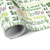 Papier Cadeau Saint Patrick's Day Clover Shamrock cadeau (Coin rond)