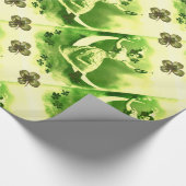 PAPIER CADEAU SAINT PATRICK'S DAY LUNE LADY AVEC SHAMROCK (Coin)