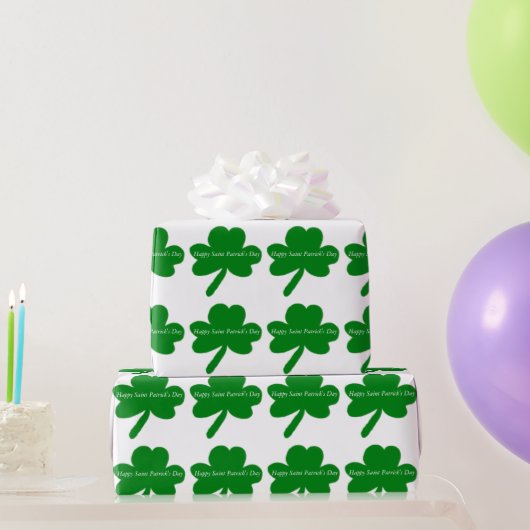 Papier Cadeau Saint Patrick's Day Shamrock (Cadeaux de fête)