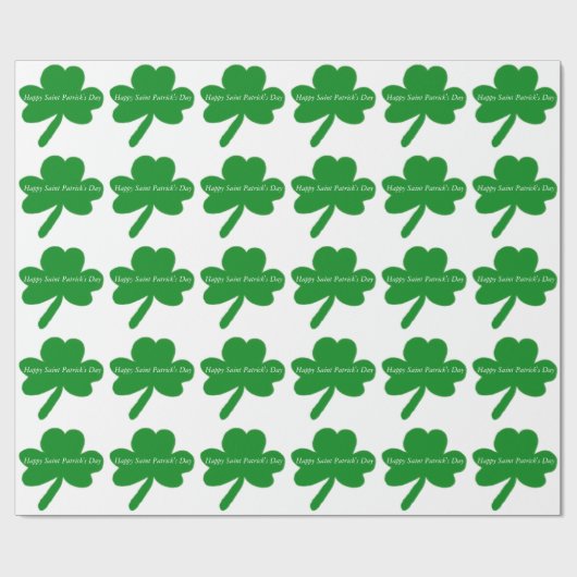 Papier Cadeau Saint Patrick's Day Shamrock (Plat)