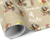 Papier Cadeau Saint Teresa de Avila Gerard Catholique Saint-Thér (Coin rond)