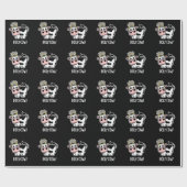 Papier Cadeau Saint vache drôle animal jeu de mots foncé BG (Plat)