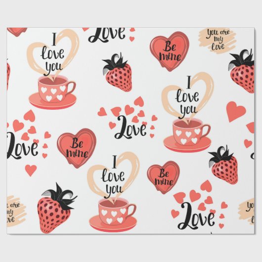 Papier Cadeau Saint Valentin (Plat)