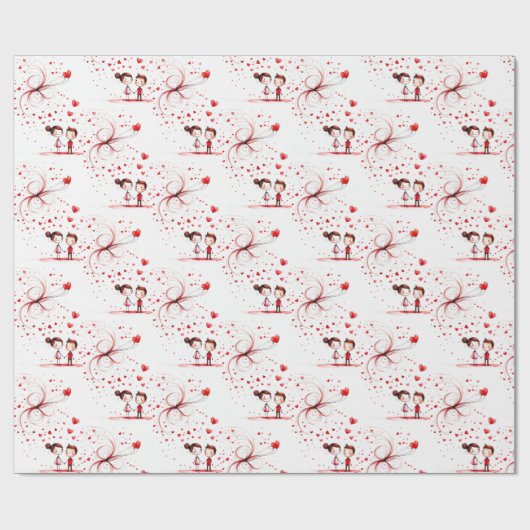 Papier Cadeau Saint-Valentin 2025 (Plat)