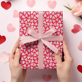Papier Cadeau Saint Valentin Aquarelle Coeurs Motif Wrappin